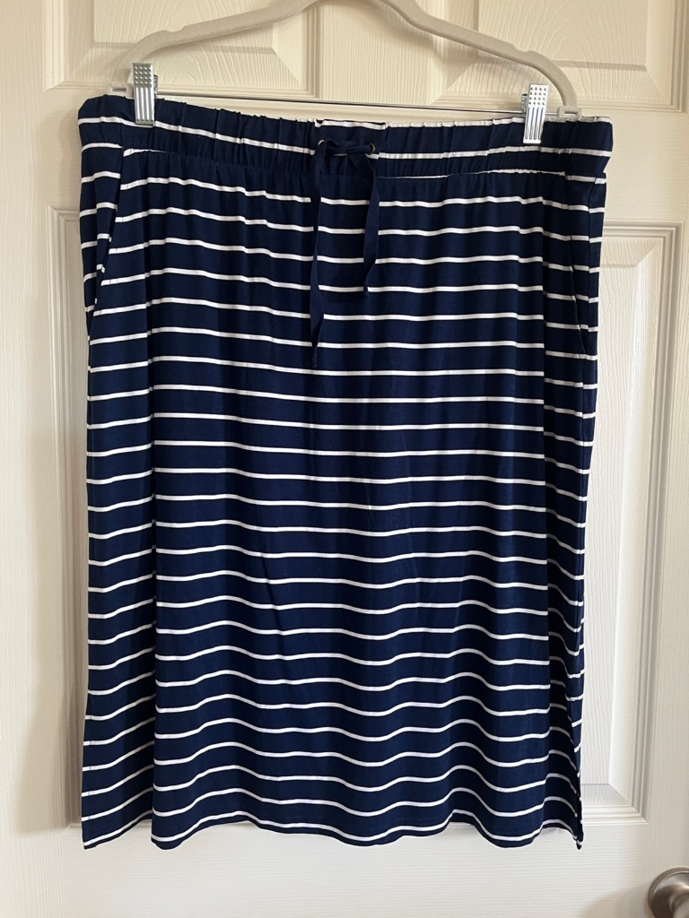 Navy and White Striped Pull-On St Johns Bay Skirt